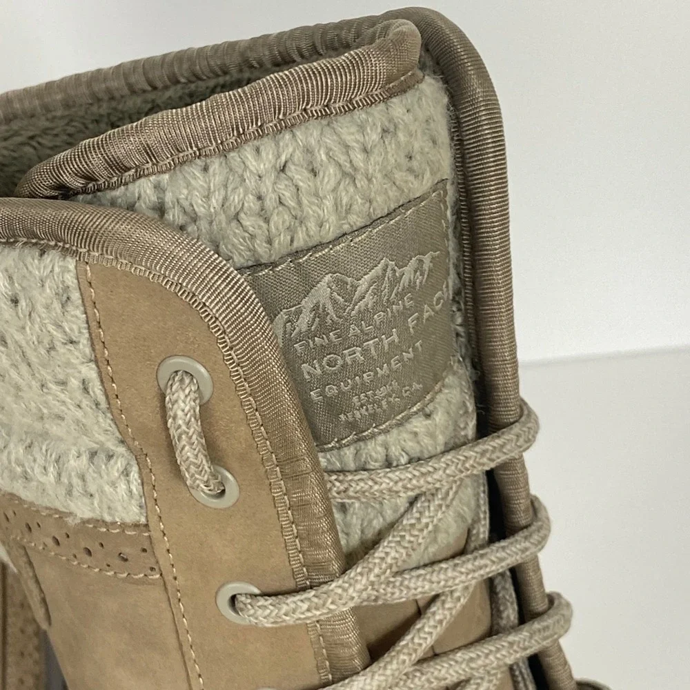 The North Face Shellista II Lace Up Winter Boots Tan Brown‎ Faux Fur Womens 9.5